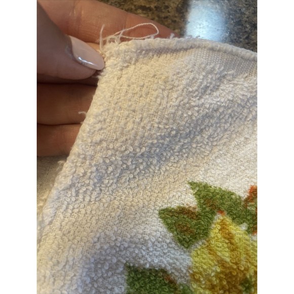 Vintage Cannon Washcloth Set Of  Floral Orange Yellow Rose Floral Pattern - Picture 9 of 9